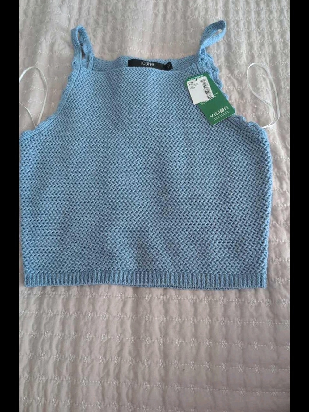 ICON Baby Blue Knit Tank Top